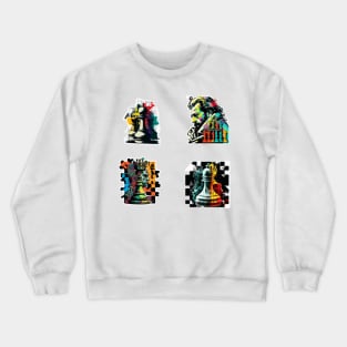 Chess colourful sticker pack Crewneck Sweatshirt